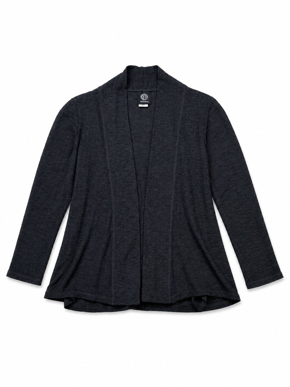 BOBEAU DRAPED OPEN FRONT CARDIGAN WOMENS SMALL CHARCOAL GRAY LIGHTWEIGHT